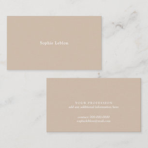 Minimalist serif name neutral warm oat calling card