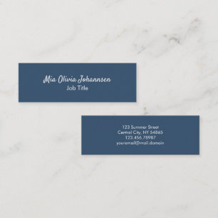 Minimalist Serious Blue Mini Business Card