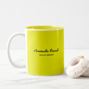 Minimalist shadow yellow custom Two-Tone coffee mug