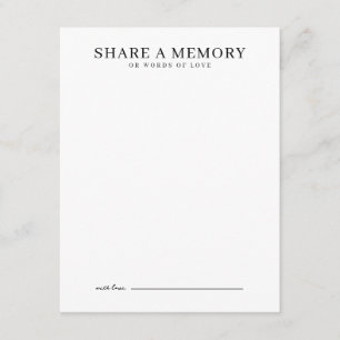 Minimalist Share a Memory Tribute Card