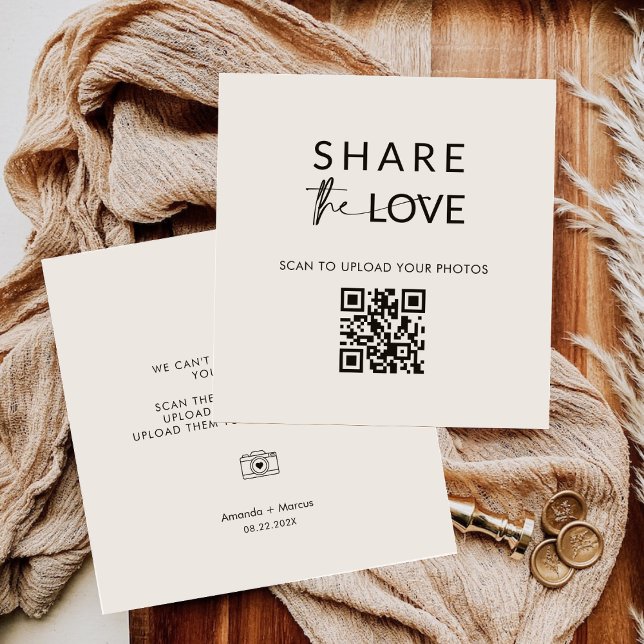 Minimalist Share the Love QR Code Table Cards (Creator Uploaded)