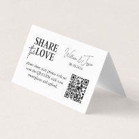 Minimalist Share The Love Qr Code | Wedding Photos