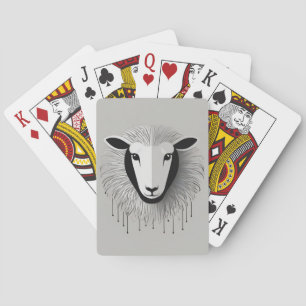 Minimalist Sheep Design Playing Cards