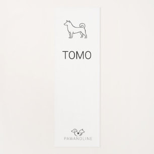 Minimalist Shiba Inu Customizable    Paw Line Zen  Yoga Mat