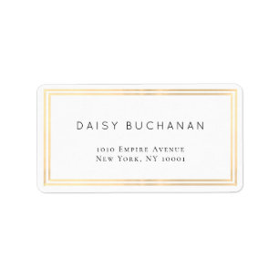 Minimalist Shiny Double Gold Frame Return Label