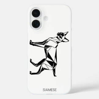 Minimalist Siamese Cat Geometric iPhone / Samsung  16 Case