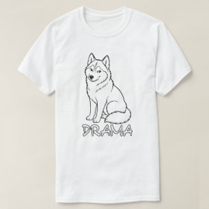 Minimalist Siberian Husky Drama Dog Lover Design T-Shirt