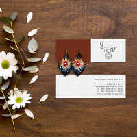 Minimalist Sienna Brown White Logo Earring Display