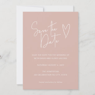 Minimalist Signature Font Dusty Pink Save the Date