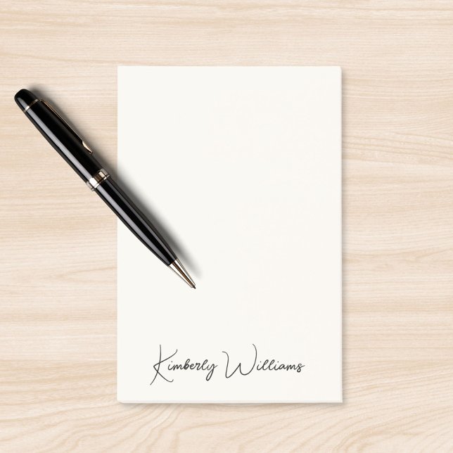 Minimalist Signature Script Monogram Cream Post-it Notes (Creator Uploaded)