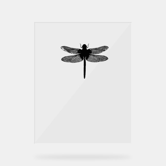 Minimalist Silhouette Insect Dragonfly Dragon Fly  Acrylic Sign (Front)