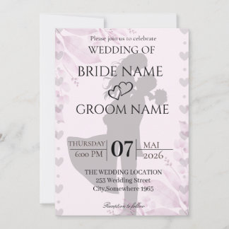 Minimalist Silhouette Wedding Invite