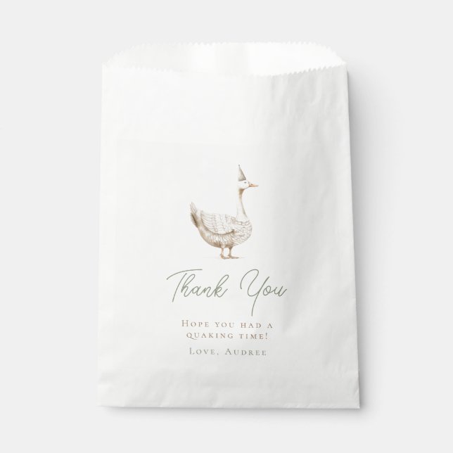 Minimalist Silly Goose Birthday Thank You Favour Bag (Front)