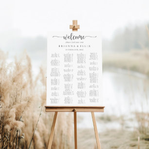 Minimalist Silver Alphabetical Seating Chart