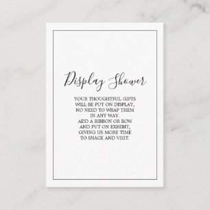 Minimalist Silver Display Shower Card