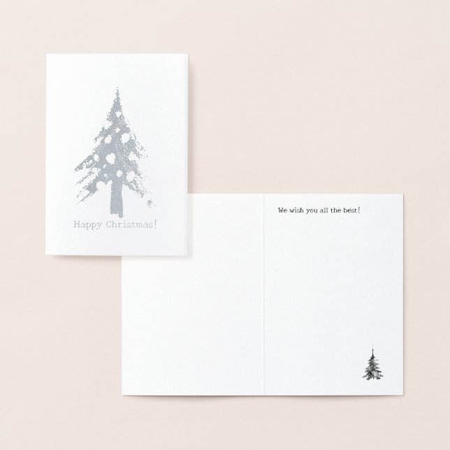 Minimalist silver foil Christmas Card (Display)