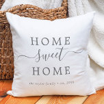 Minimalist Silver Home Sweet Home Housewarming Throw Pillow<br><div class="desc">This minimalist silver home sweet home housewarming throw pillow is perfect as simple home decor. The modern romantic design features classic silver grey and white typography paired with a rustic yet elegant calligraphy with vintage hand lettered style. Customizable in any colour. Keep the design simple and elegant, as is, or...</div>