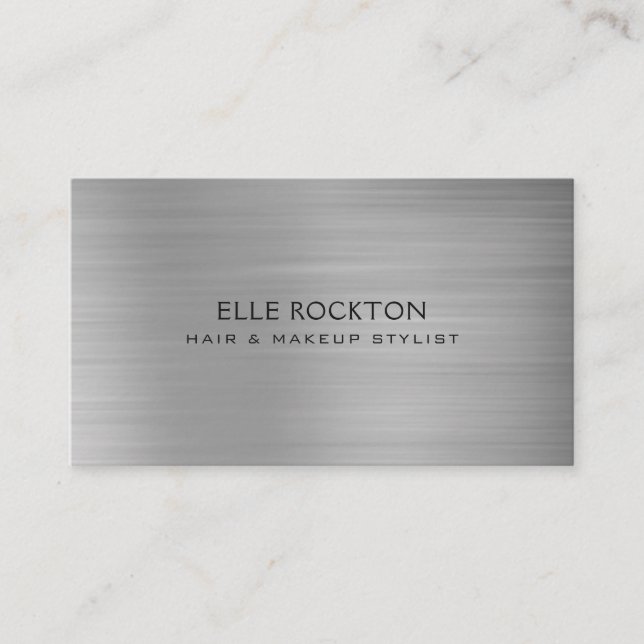Minimalist Silver Metal Business Card (Front)