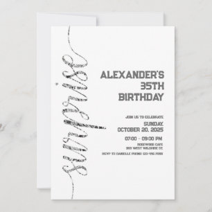 Minimalist silver surprise birthday invitation