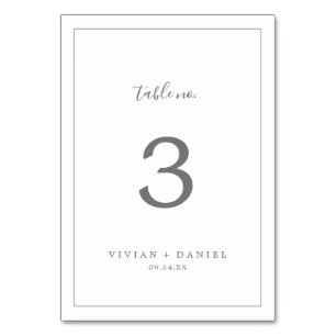Minimalist Silver Table Number