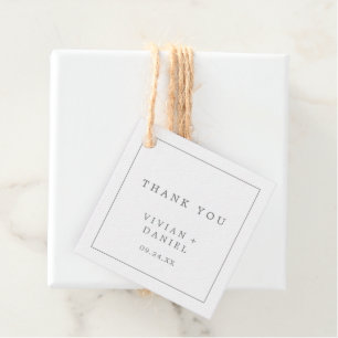 Minimalist Silver Typography Thank You Favour Tags