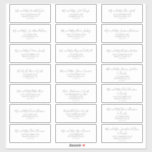 Minimalist Silver Wedding Guest Address Labels<br><div class="desc">These minimalist silver wedding guest address labels are perfect for a simple wedding. The modern romantic design features classic silver grey and white typography paired with a rustic yet elegant calligraphy with vintage hand lettered style. Customizable in any colour. Customize each label with the name and address of your guests....</div>