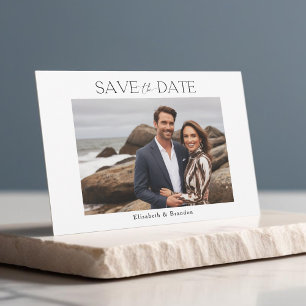 Minimalist simple 1 photo wedding  save the date
