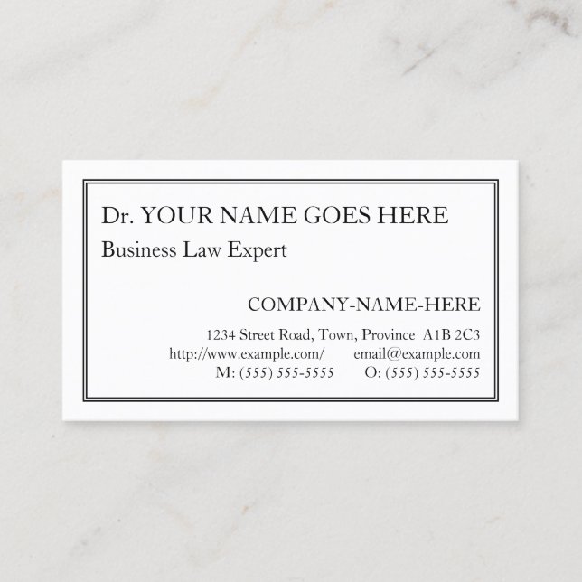 Minimalist, Simple, and Basic Business Card (Front)