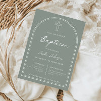Minimalist simple arch sage baptism