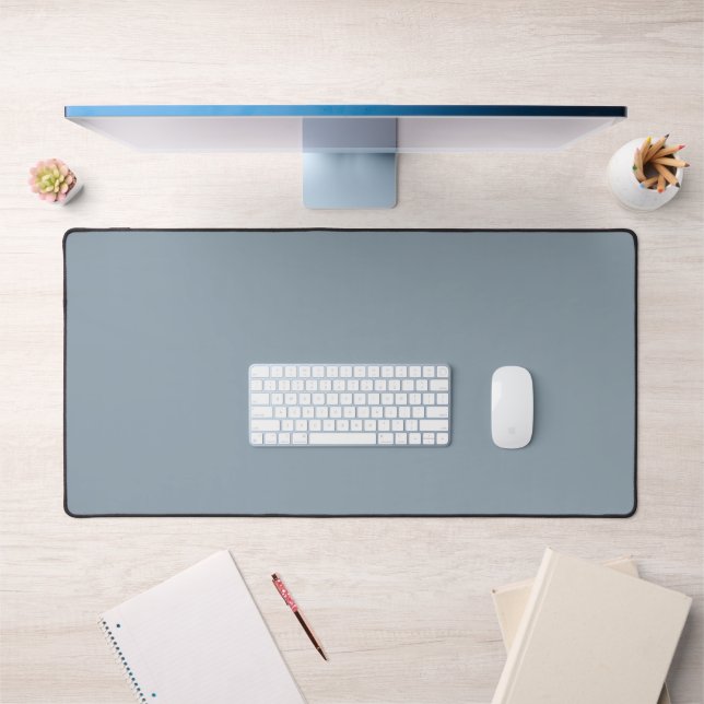 Minimalist Simple Basic Solid Colour Dusty Blue Desk Mat (Office 1)