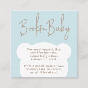 Minimalist simple bear Baby Shower Book request Enclosure Card