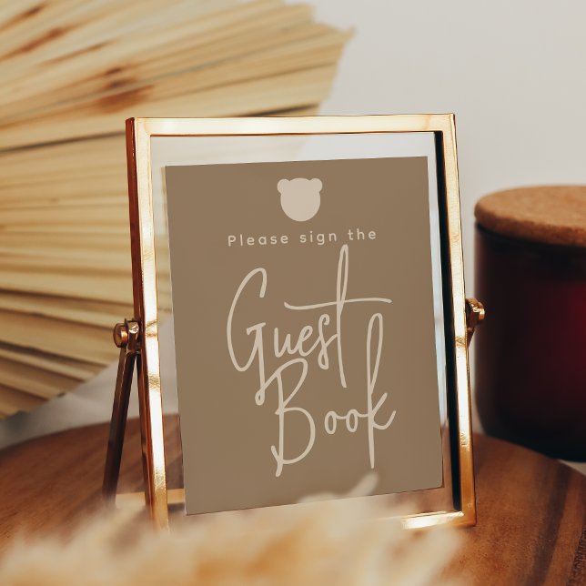 Minimalist simple Bear Baby Shower Guest Book (Creator Uploaded)