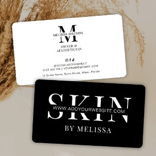 Minimalist Simple Black Aesthetician Skincare Spa Business Card