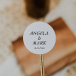 Minimalist Simple Black and White Wedding Classic Round Sticker<br><div class="desc">Minimalist Simple Black and White Wedding Classic Round Sticker. Wedding sticker favour sticker. Wedding favours thank you stickers. Matching items available on our collection "Minimalist Elegant Wedding" as shown below. Thank you!</div>