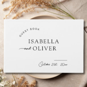 Minimalist Simple Black and White Wedding Guest Book