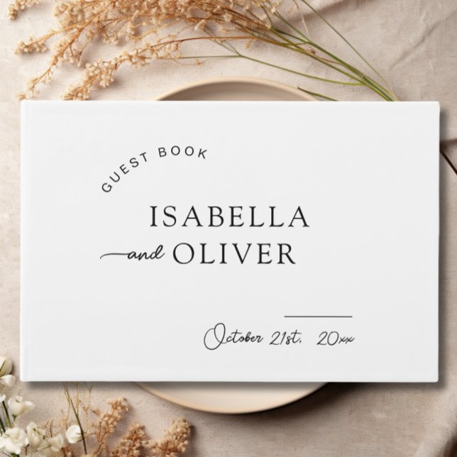 Minimalist Simple Black and White Wedding Guest Book (Minimalist Simple Black and White Wedding Guest Book)