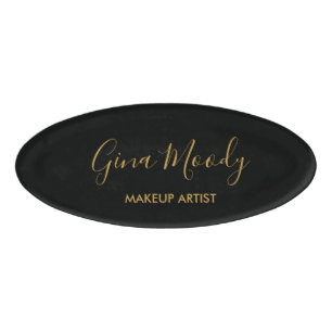 Minimalist simple black business name tag