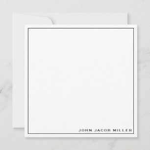 Minimalist Simple Black Square Border Note Card