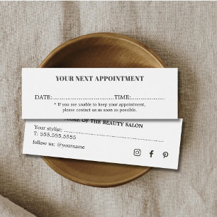 Minimalist Simple Black White Beauty Salon 