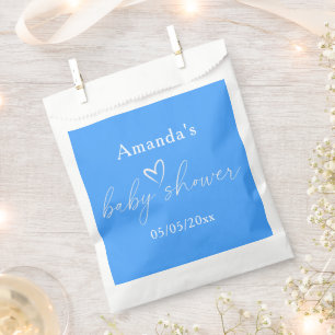 Minimalist Simple Blue Baby Shower Favour Bag