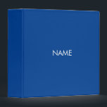 Minimalist simple blue custom name text solid  binder<br><div class="desc">Minimalist modern blue custom name text or monogram solid plain simple elegant 3 ring binder.
Customizable white text (or it can be deleted) blue background.
Great for school,  office,  business,  portfolio,  photo album,  recipe book or cookbook</div>