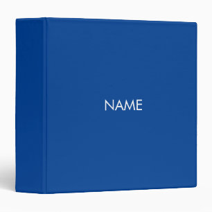 Minimalist simple blue custom name text solid  binder