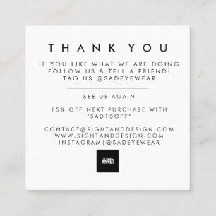 Minimalist Simple Bold Thank You Card