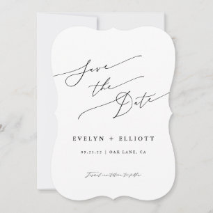 Minimalist Simple Calligraphy Wedding Save The Date