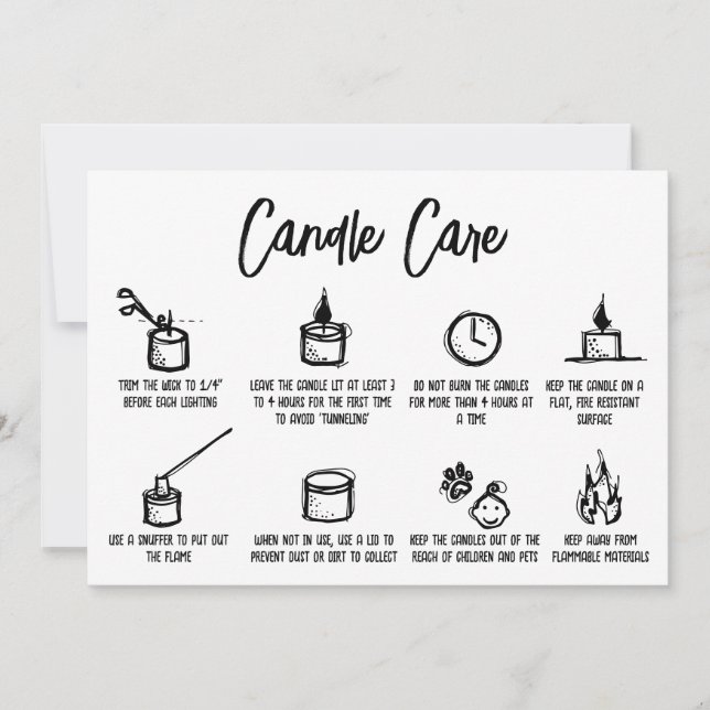 Minimalist Simple Candle Care Thank You Add Logo (Front)