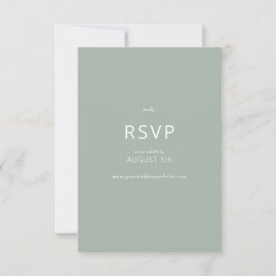 Minimalist Simple Chic Sage Green Wedding RSVP Card