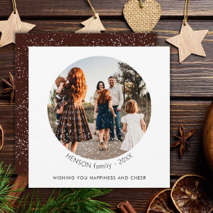 Minimalist Simple Christmas Round Family Photo 