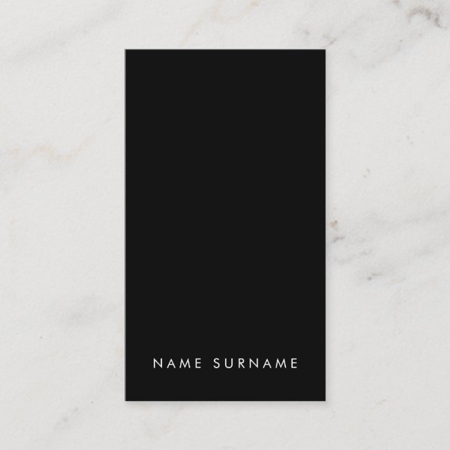 Minimalist Simple Clean Typo Font B&W Vertical Business Card (Front)