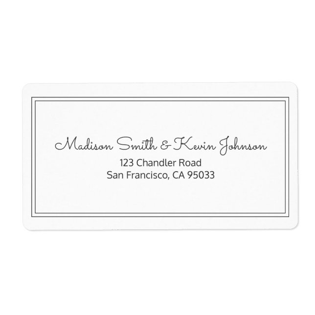 Minimalist Simple Cursive Script Return Address (Front)