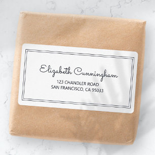 Minimalist Simple Cursive Script Return Address